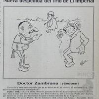 Ilustración El Cometa. Nueva despedida del trío de El Imperial por Hine, Enrique (ManoLito)
