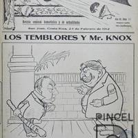 Ilustración El Cometa. Los temblores y Mr. Knox por Hine, Enrique (ManoLito)