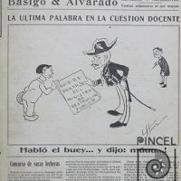 Ilustración El Cometa. La última palabra en la cuestión docente por Hine, Enrique (ManoLito)