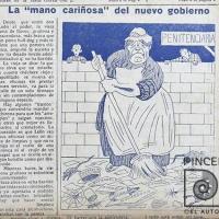 Ilustración Revista Don Lunes. La "mano cariñosa" del nuevo gobierno por Hine, Enrique (ManoLito)