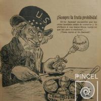 Siempre la fruta prohibida!  Intervención Norteamericana, (portada revista El Cometa) por Hine, Enrique (ManoLito)