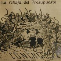 La rebaja del presupuesto (portada revista El Cometa) por Hine, Enrique (ManoLito)