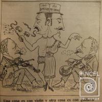Una cosa es con violín y otra cosa es con guitarra. Contratos bananeros (portada revista El Cometa) por Hine, Enrique (ManoLito)