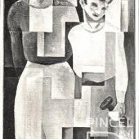 Dos figuras en gris por Jiménez, Guillermo