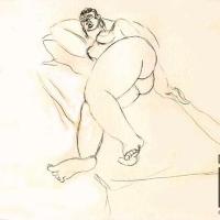 Desnudo Acostado de frente. Dibujo 2 del Sketch Book1 por Jiménez, Max