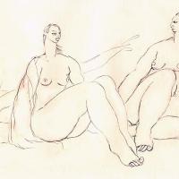 Dos mujeres sentadas. Dibujo 9 del Sketch Book1 por Jiménez, Max