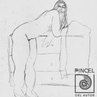 Desnudo arrecostado en la cómoda. Dibujo 7 del Sketch Book 2 por Jiménez, Max