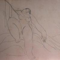 Desnudo sentado en un tronco por Jiménez, Max