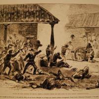 Escena de la batalla de Rivas [el 11 de abril de 1856] por Leslie, Frank (extranjero)