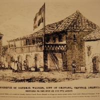 Residencia del General Walker en la ciudad de Granada, América Central. Boceto dibujado en el lugar por nuestro propio artista. Lámina No. 44 por Leslie, Frank (extranjero)
