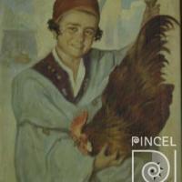 Niña con gallo por Loría, Esmeralda. Escuela Nacional de Bellas Artes