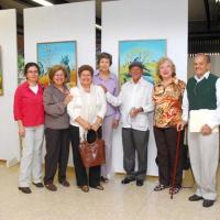 Inauguración de una exposición en la Universidad de Costa Rica por Moya Barahona, Carlos. Stradtmann, Gisela.  Soto, Zulay. Delgado, Luis Paulino