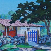 Sin título. Casa con portón azul por Pacheco, Fausto