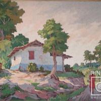 Paisaje con Mujer Campesina por Pacheco, Fausto