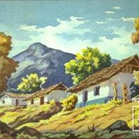 Casas y tranquera por Pacheco, Fausto