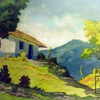 Paisaje con una casita por Pacheco, Fausto