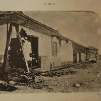 Fotos de casas dañadas por el terrremoto de 1888 (detalle de casa I) por Paynter Brothers