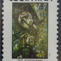 Sello postal de la obra Cristo por Pinto, Floria. Museo Filatélico