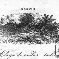 Ilustración XXXVIII (choza), del Silabario Castellano Porfirio Brenes Castro por Povedano, Tomás