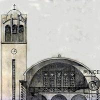 Corte A-A 2. Detalle, Vista hacia el coro y la entrada. Anteproyecto de Iglesia Perpetuo Socorro, Managua por Quirós, Teodorico