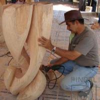 El artista trabajando en el IV Simposio de la madera por Ramos, Domingo. Documental