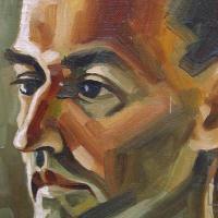 Retrato de Francisco Amighetti (detalle de rostro) por Romero, Sonia. Amighetti, Francisco