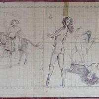 Boceto para el mural Bacanal por Salazar Quesada, José Francisco