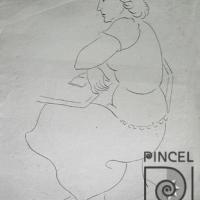 Mujer sentada. Dibujo #3.290 por Sánchez, Juan Manuel