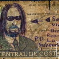 Se busca vivo o muerto. Billete rayado de 100 colones (detalle) por Soto, Zulay