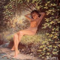 Desnudo en el río por Span, Emil
