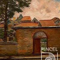 Paisaje de Barrio Amón por Zeller de Peralta, Lolita. Escuela Nacional de Bellas Artes