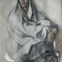 Mujer con rebozo sentada por Zúñiga, Francisco