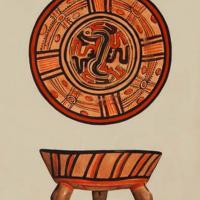 Lámina N° 41. Escudilla trípode con decoración del “Monstruo de dos cabezas” por Zúñiga, Francisco
