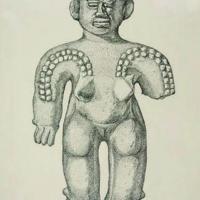 Lámina N° 46. Estatueta femenil de pie (piedra) por Zúñiga, Francisco