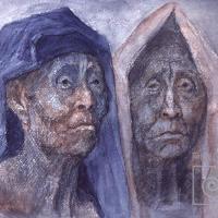 Dos cabezas de viejas por Zúñiga, Francisco